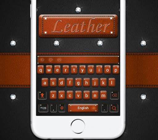 Diamond Jeweled Leather Keyboard Theme screenshot 1