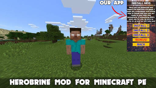 Herobrine Mod in Minecraft PE screenshot 3