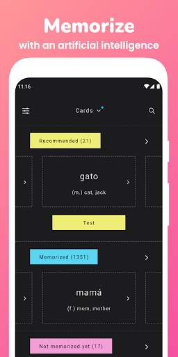 Memorize: Learn Spanish Words with Flashcards screenshot 1