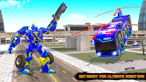 Fly Bus Robot Helicopter Car Transform Robot Games screenshot 11