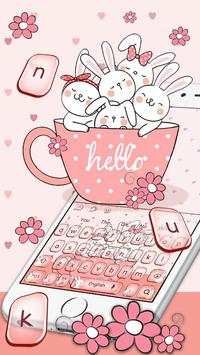 Cute Pink Anime  Bunny Keyboard 1 تصوير الشاشة
