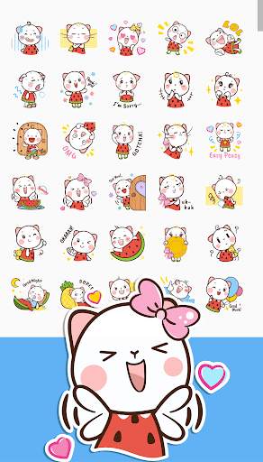 Cute Cat, Bunny & Girl Sticker screenshot 3