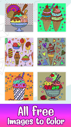 Ice Cream Paint by Numbers - Food Coloring Pages 1 تصوير الشاشة