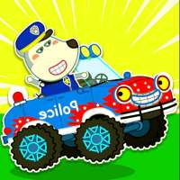 Wolfoo Cartoon familly : Driving logo