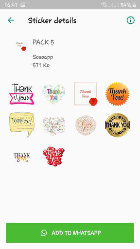 Thank You - WAStickersApps screenshot 3
