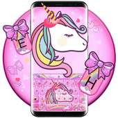 Lovely Cuteness Pink Unicorn Keyboard Theme logo