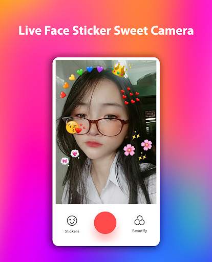Live Face Sticker Sweet Camera Offline screenshot 7