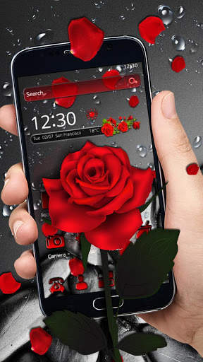 Crimson red Flower Theme screenshot 2