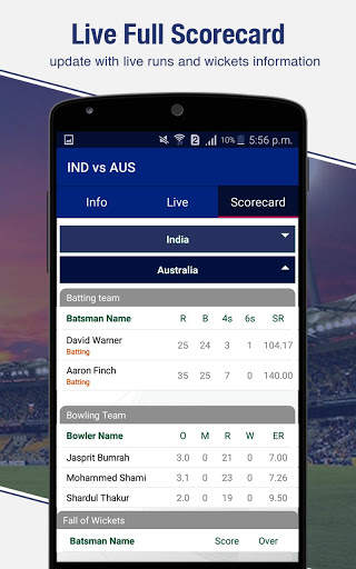 CricketOn - Fast Live Line Score App for PSL screenshot 5