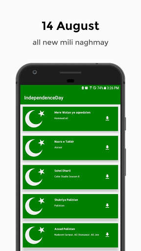 Pakistani Milli Naghmay 14 August Independence screenshot 1
