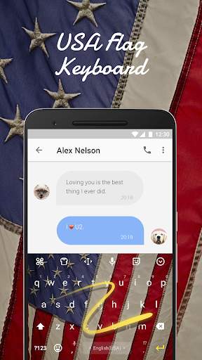 USA Flag Emoji Keyboard Theme for Whatsapp screenshot 4