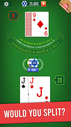 Blackjack 21 card game 1 تصوير الشاشة