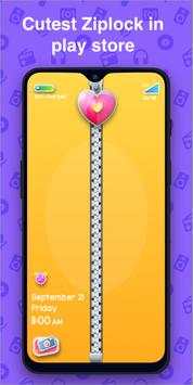 Cute Zipper lock screen wallpaper, Phone lock Free скриншот 1