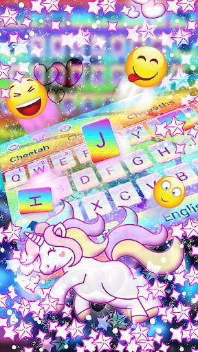 Glitter Galaxy Unicorn Keyboard screenshot 3
