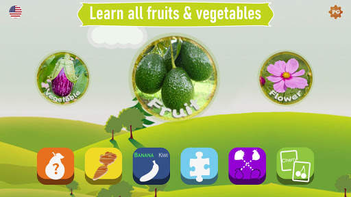 Fruits and Vegetables for Kids - Flashcards Puzzle скриншот 1