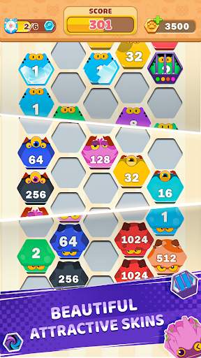 Cat Cell Connect - Merge Number Hexa Blocks screenshot 4