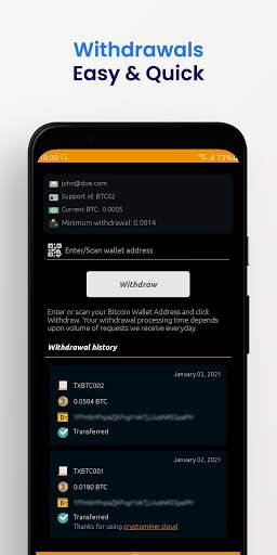 BTC Cloud - Earn free Bitcoin स्क्रीनशॉट 3