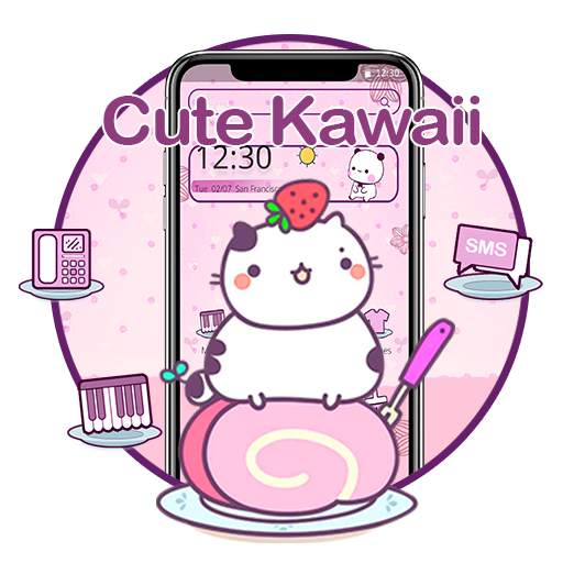 Cartoon Pink Dessert Kitten Theme 1.1.2