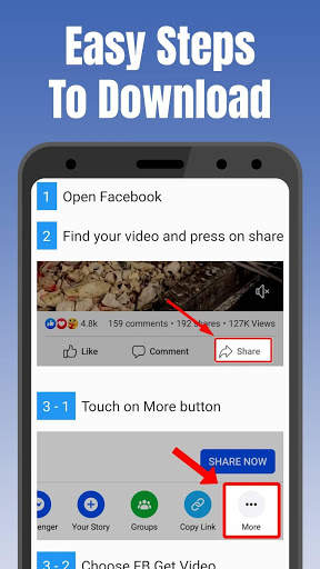 Video downloader for Facebook - Free Fast GetVideo screenshot 1
