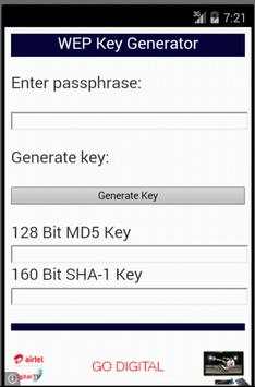 WiFi Secure Wep Key Generator screenshot 1