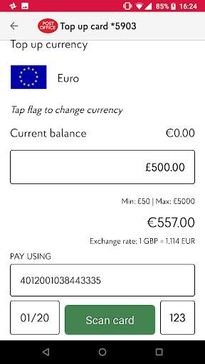 Post Office Travel Money Card screenshot 5