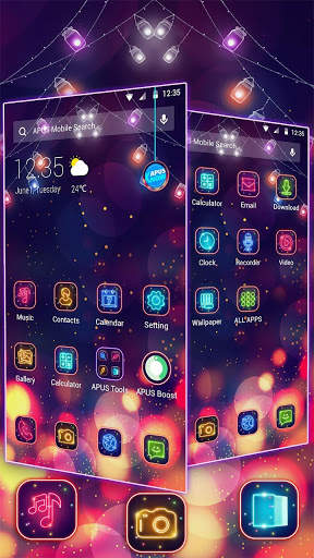 Color Phone Neon APUS Launcher theme screenshot 2