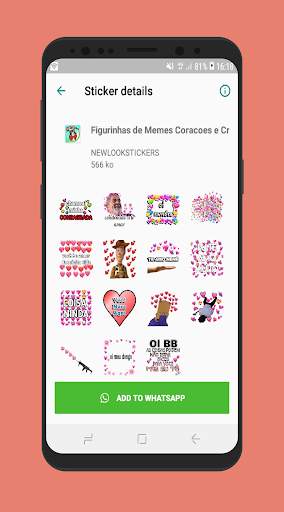 Figurinhas de Memes Corações e Crush WAStickerApps screenshot 7