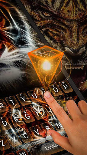 Neon Tiger Keyboard Theme скриншот 2