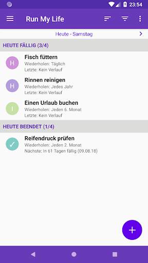 Run My Life - Aufgabenliste screenshot 1
