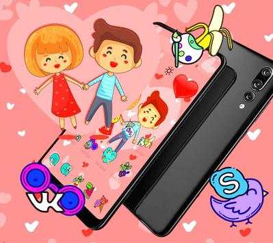 Love Cartoon Launcher Theme👫 screenshot 2