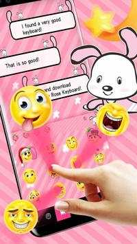 Cute Pink Rabbit Keyboard Theme screenshot 2