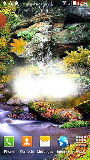 3D Autumn Waterfall Wallpaper screenshot 1