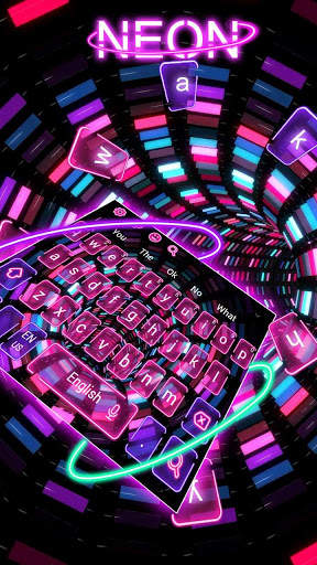 3D Neon Light Hologram Keyboard Theme screenshot 2
