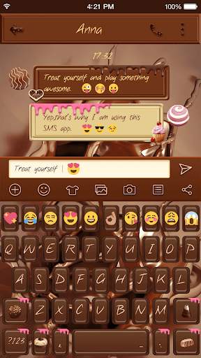Chocolate Emoji Keyboard Theme स्क्रीनशॉट 1