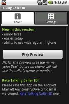 Talking Caller ID (free) screenshot 1