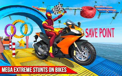 SuperHero Ramp Stunt Mega Racing Games - 2021 Bike screenshot 2