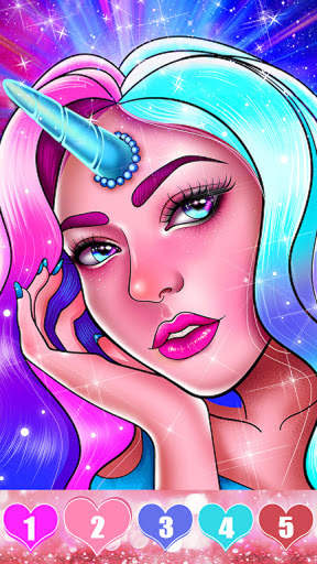 Unicorn color by number: Coloring games offline screenshot 6