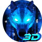 3D VR Live Ice Wolf Keyboard Theme 10103