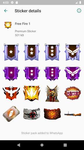 FF Free Fire forWAStickerApps screenshot 1