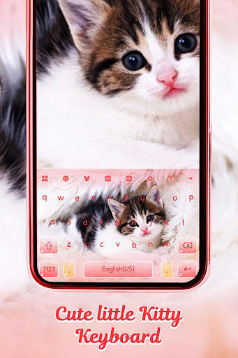 Cute Pink Kitty Keyboard screenshot 1