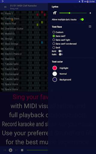 MIDI Clef Karaoke Player 16 تصوير الشاشة