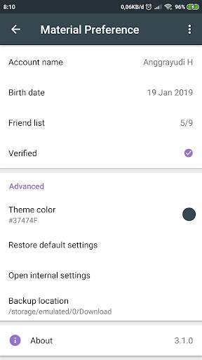 Material Preference screenshot 2