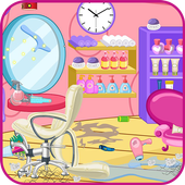 Clean up hair salon icon