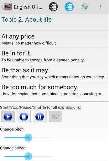 अंग्रेजी Offline Audio Topics screenshot 2