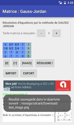 Matrice : Gauss-Jordan screenshot 2