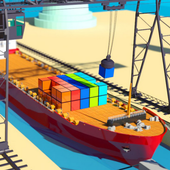 3D Car Cargo Ship icon
