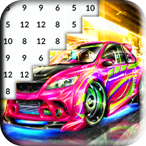 Color by Number Speed Cars Pixel Art icon