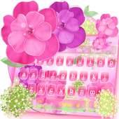 Pink Rose Flower Keyboard Theme on 9Apps