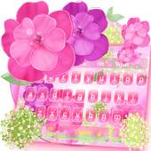 Pink Rose Flower Keyboard Theme 10001005