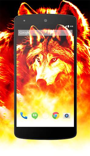 Fire wolf live wallpaper screenshot 1